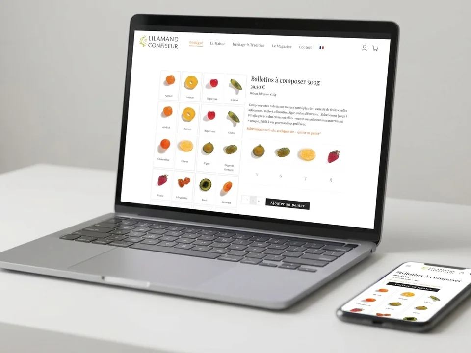 Site e-commerce de Lilamand Confiseur