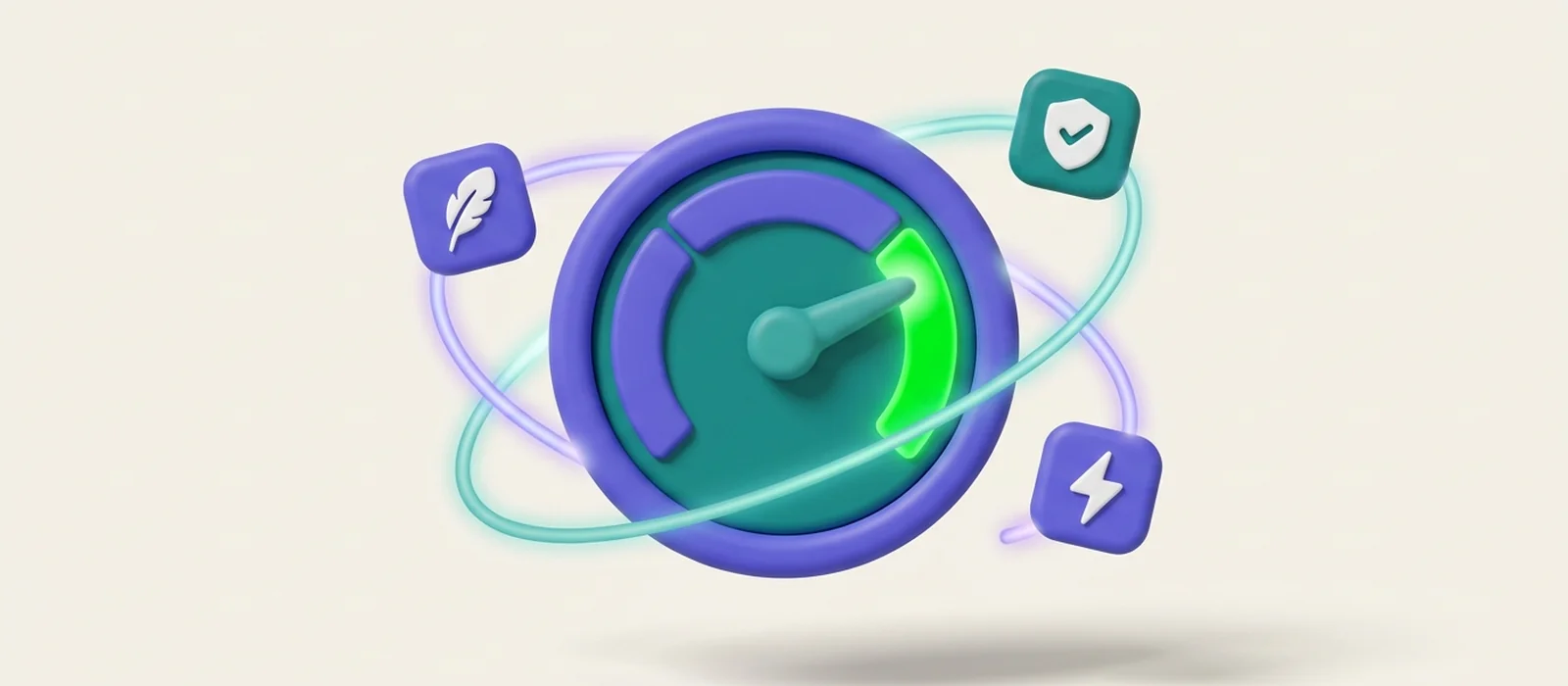 Jauge de performance au vert après optimisation d'un site WordPress